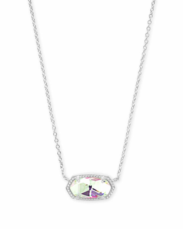 Elisa Silver Pendant Necklace in Dichroic Glass