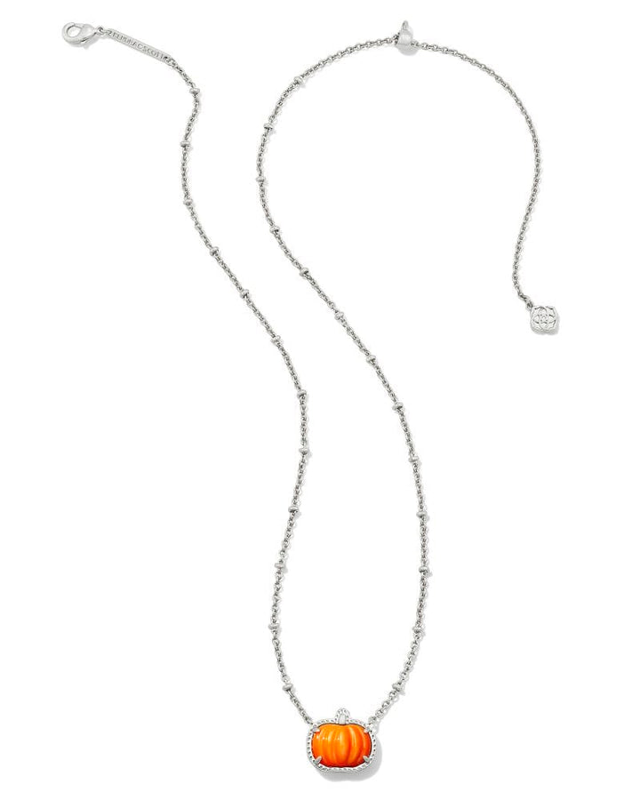 Kendra Scott Pumpkin Silver Necklace in Orange Mother of Pearl Kendra Scott Pumpkin Silver Necklace in Orange Mother of Pearl Necklaces