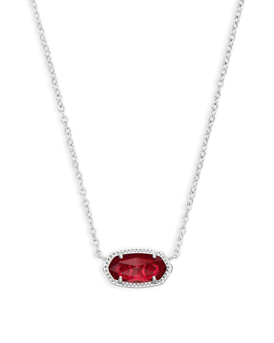 Elisa Silver Pendant Necklace in Clear Berry