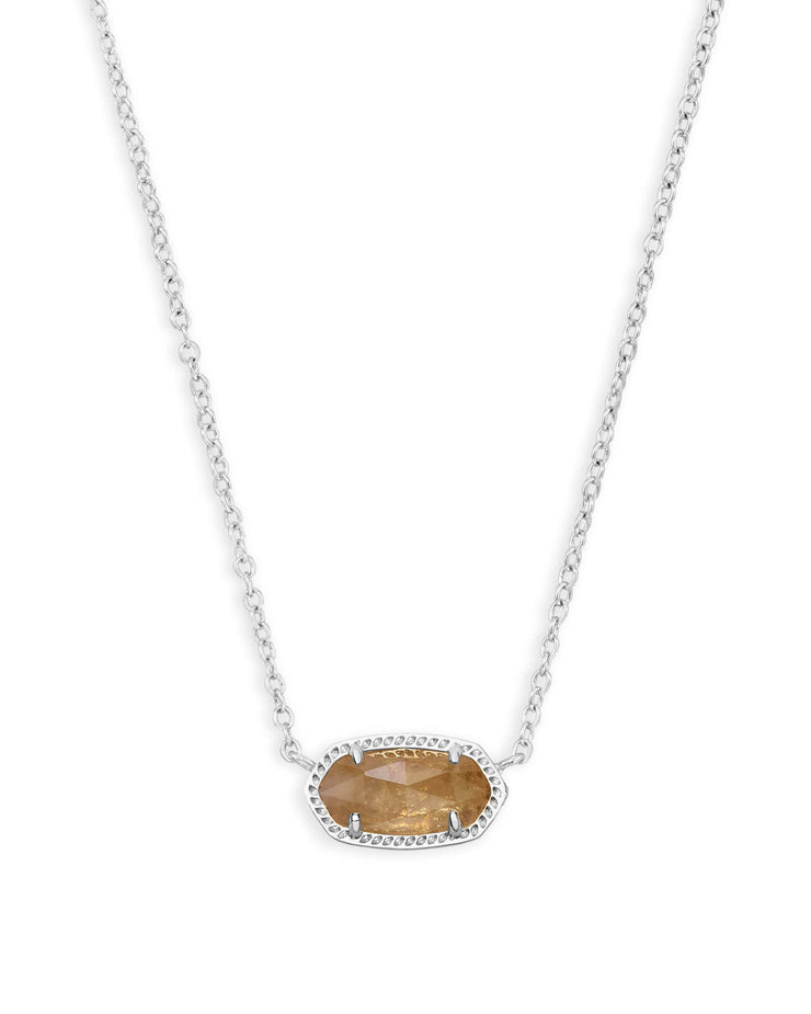 Elisa Silver Pendant Necklace in Orange Citrine Quartz