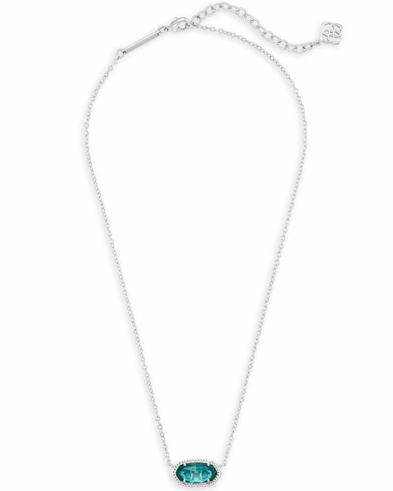 Kendra Scott Elisa Silver Necklace in London Blue Kendra Scott Elisa London Blue Silver Pendant Necklace Necklaces
