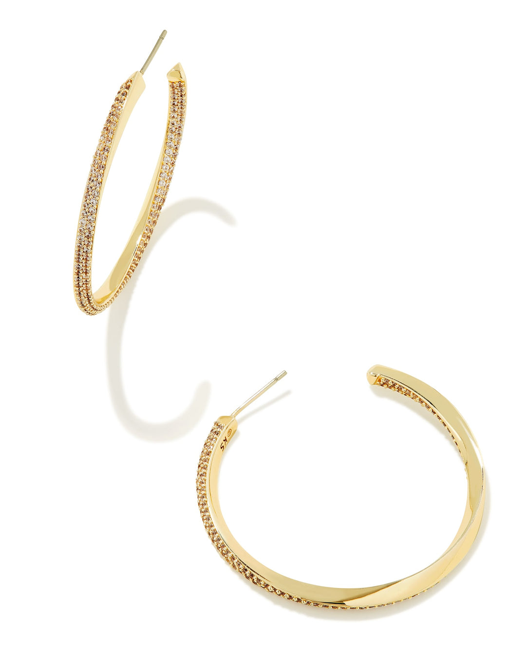 Ella Hoop Earrings in White Crystal