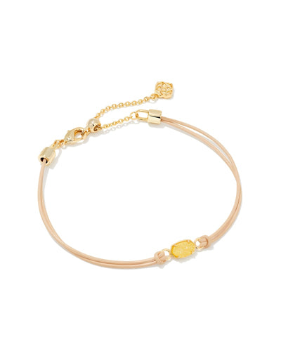 Emilie Gold Corded Bracelet in Light Yellow Drusy