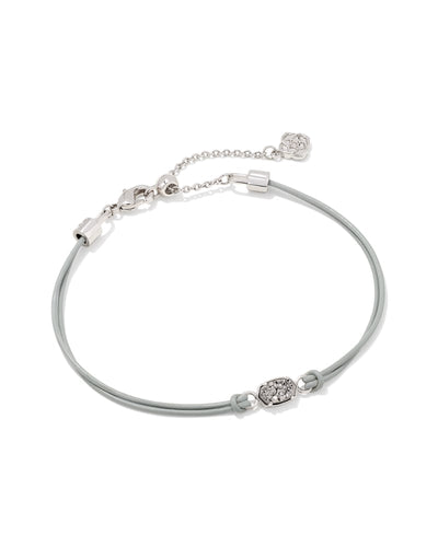 Emilie Silver Corded Bracelet in Platinum Drusy