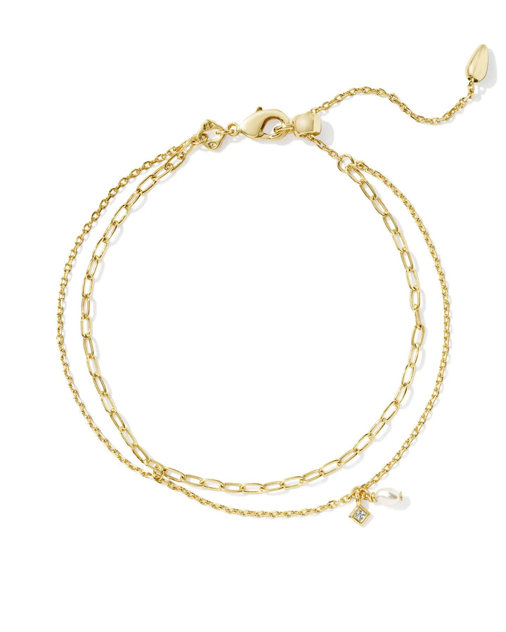 Kendra Scott Eve White Pearl Multi Strand Bracelet