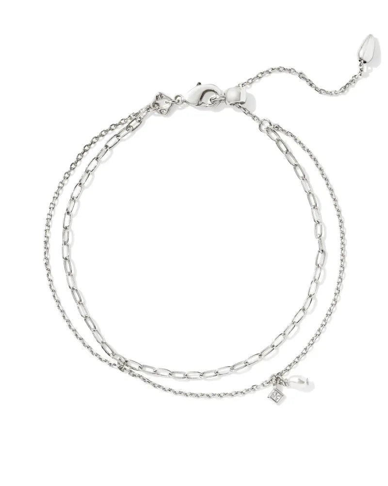 Kendra Scott Eve White Pearl Multi Strand Bracelet