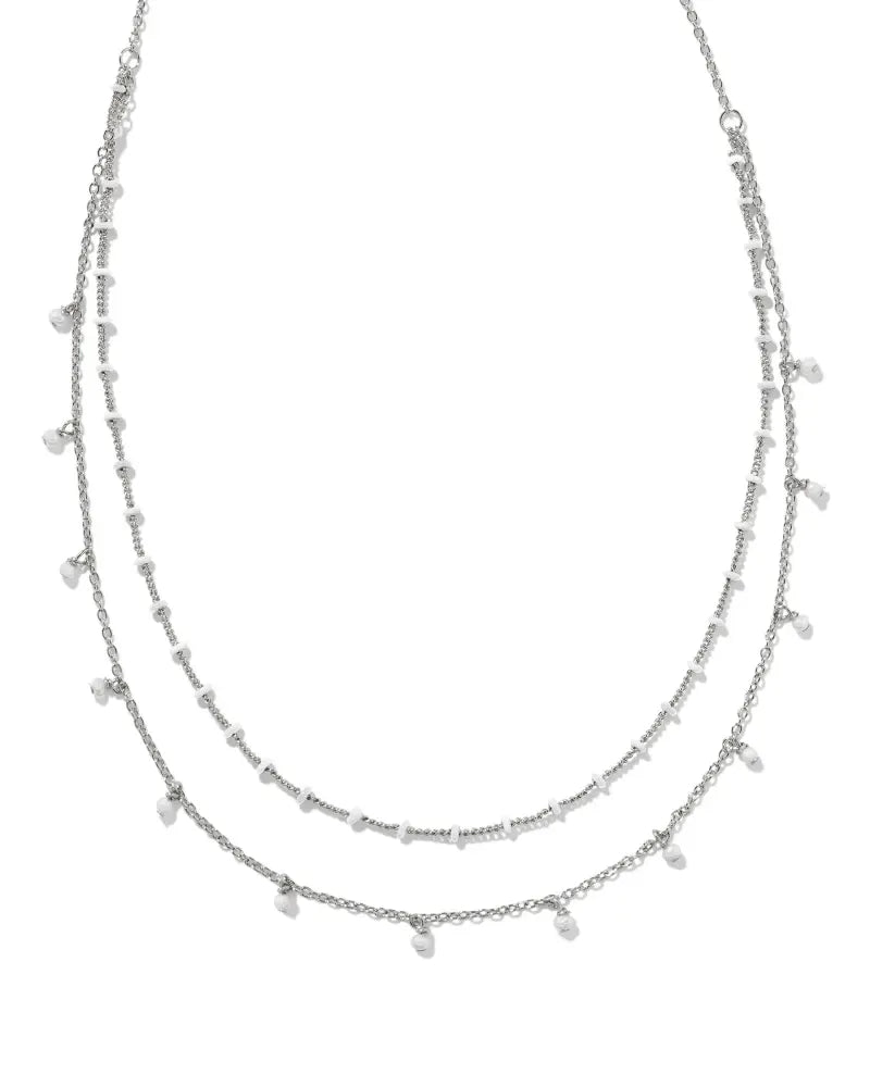 Kendra Scott Eve White Mix Multi Strand Necklace