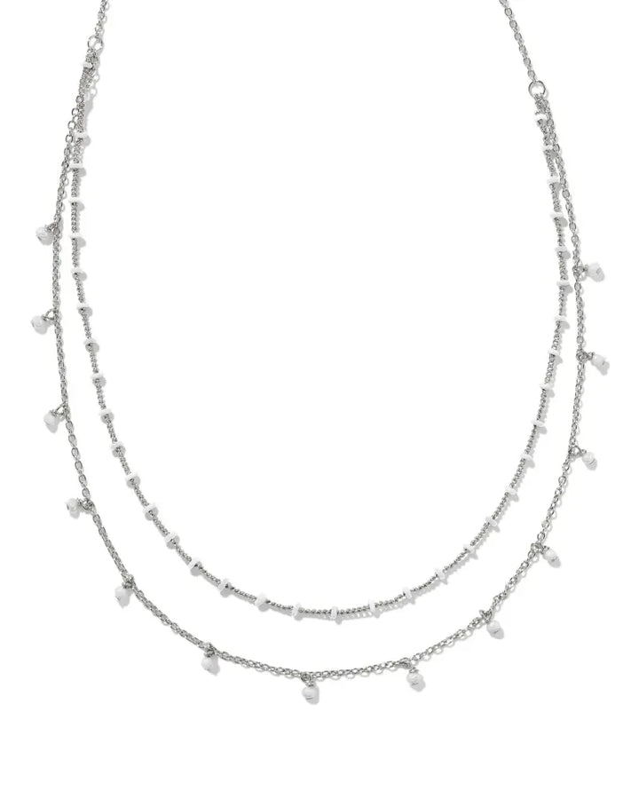Kendra Scott Eve White Mix Multi Strand Necklace