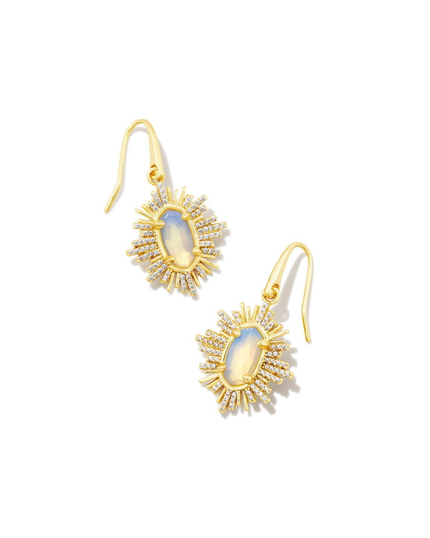 Grayson Gold Sunburst Earrings in Iridescent Opalite Illusion