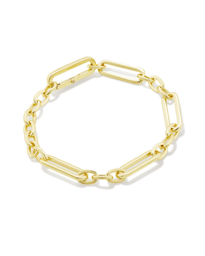 Emilie Gold Chain Bracelet in Iridescent Drusy