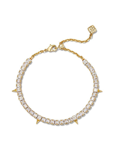 Jacqueline Gold Tennis Bracelet in Crystal