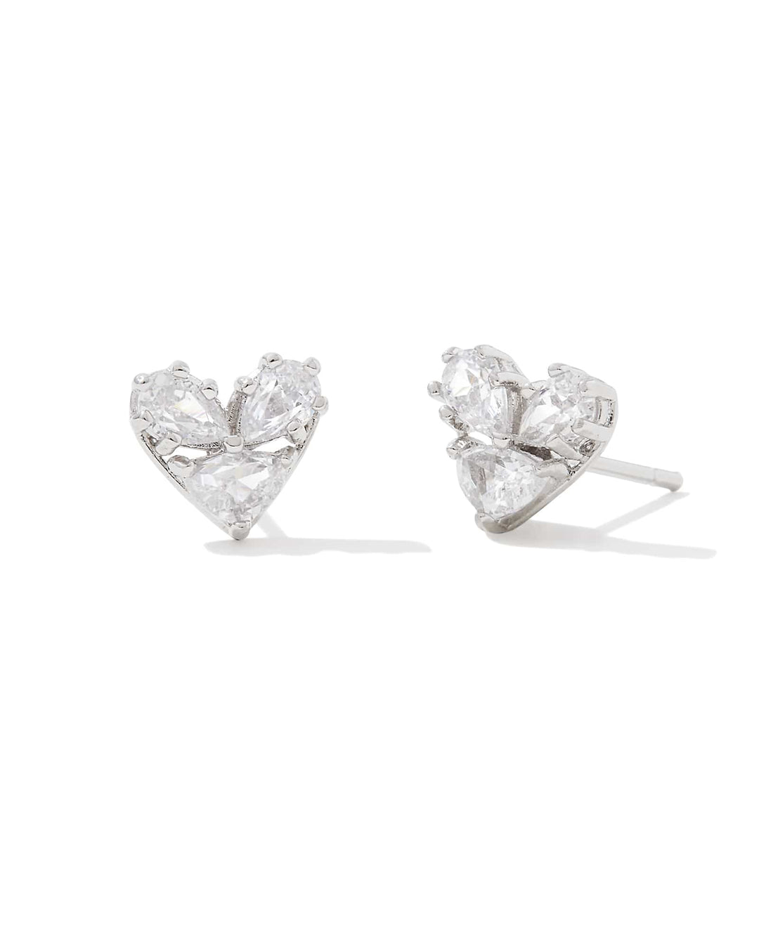 Katy Heart Stud in Crystal