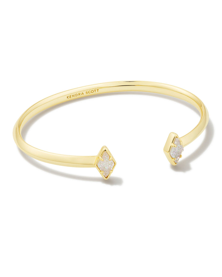 Kinsley Gold Cuff Bracelet in Iridescent Drusy