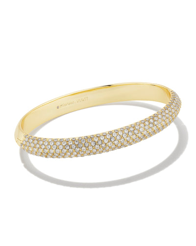 Mikki Gold Pave Bangle Bracelet in Crystal