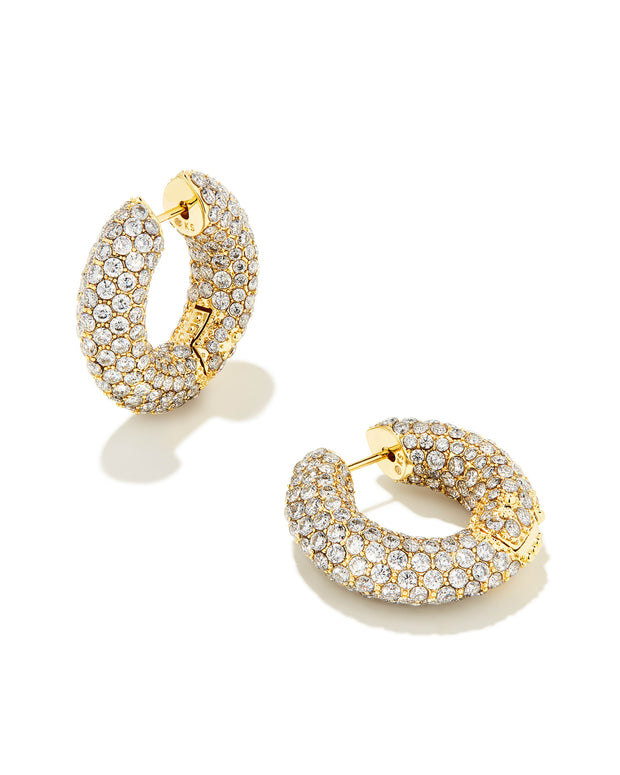 Mikki Pave Hoop Earrings in Gold