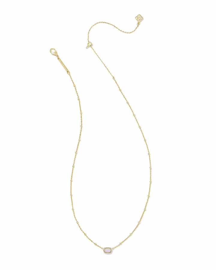 Kendra Scott Mini Elisa Gold Satellite Short Pendant Necklace in Pink Opalite Crystal Kendra Scott Mini Elisa Pink Opalite Crystal Gold Necklace Necklaces