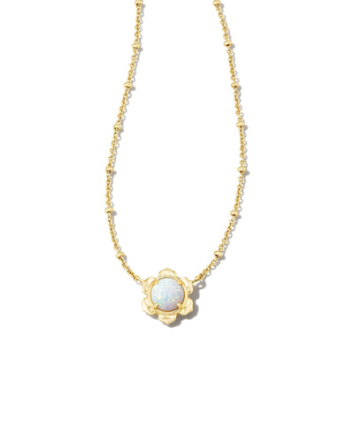 Susie Opal Gold Short Pendant Necklace
