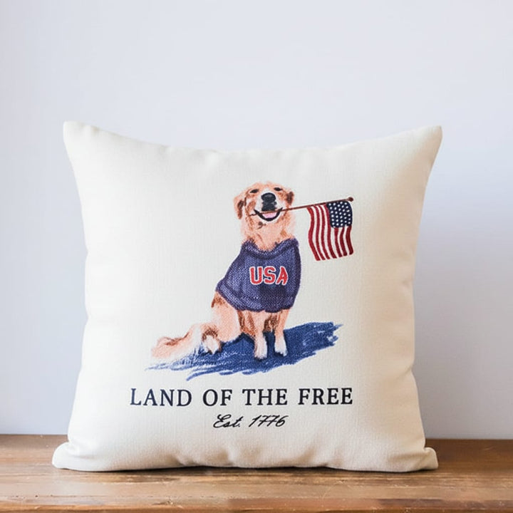 Land of the Free Golden Dog Pillow