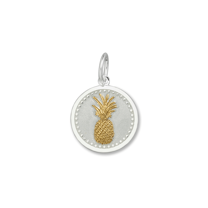 Lola Pineapple Pendant - Gold Alpine White