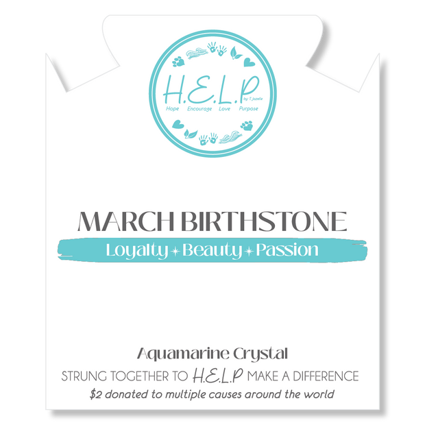 Birthstone Bracelet - March Aquamarine Charm