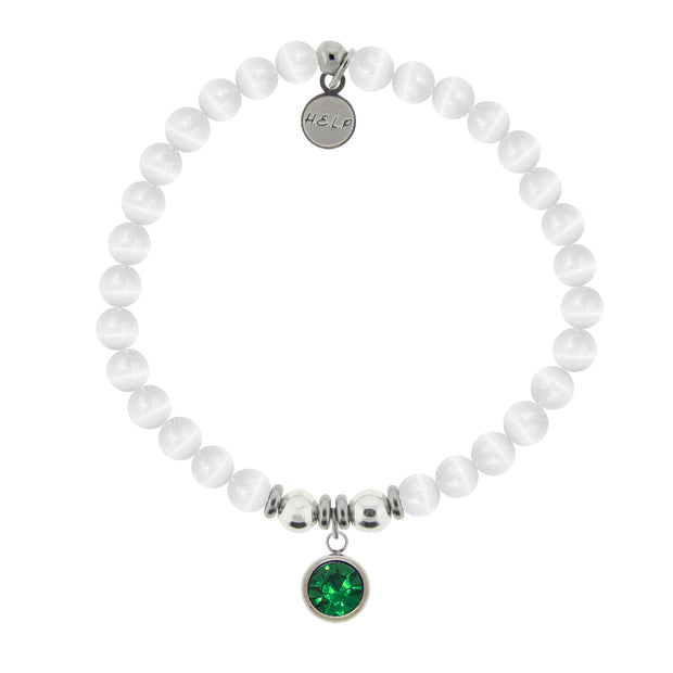 Birthstone Bracelet - May Emerald Charm