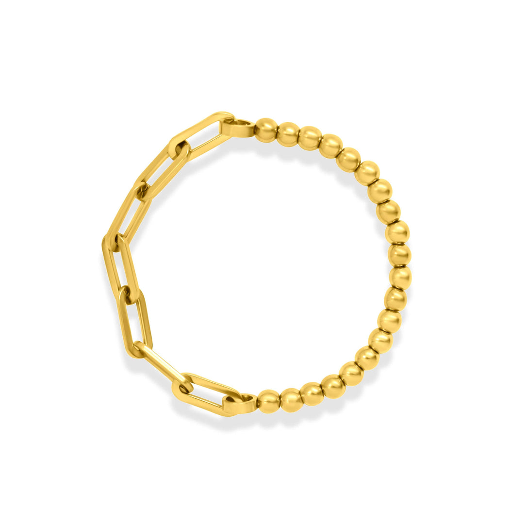 Isla Half &amp; Half Waterproof Bracelet - Metal Ball Isla Half &amp; Half Metal Ball Waterproof Stretch Bracelet Gold Bracelet