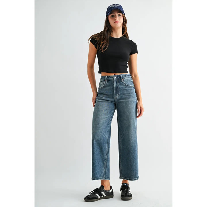 Mica Denim High-Rise Relaxed Straight Ankle Jeans Mica High-Rise Straight Ankle Jeans | The Red Owl Bottoms