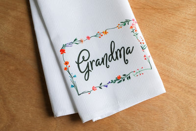 Grandma Wildflower Tea Towel