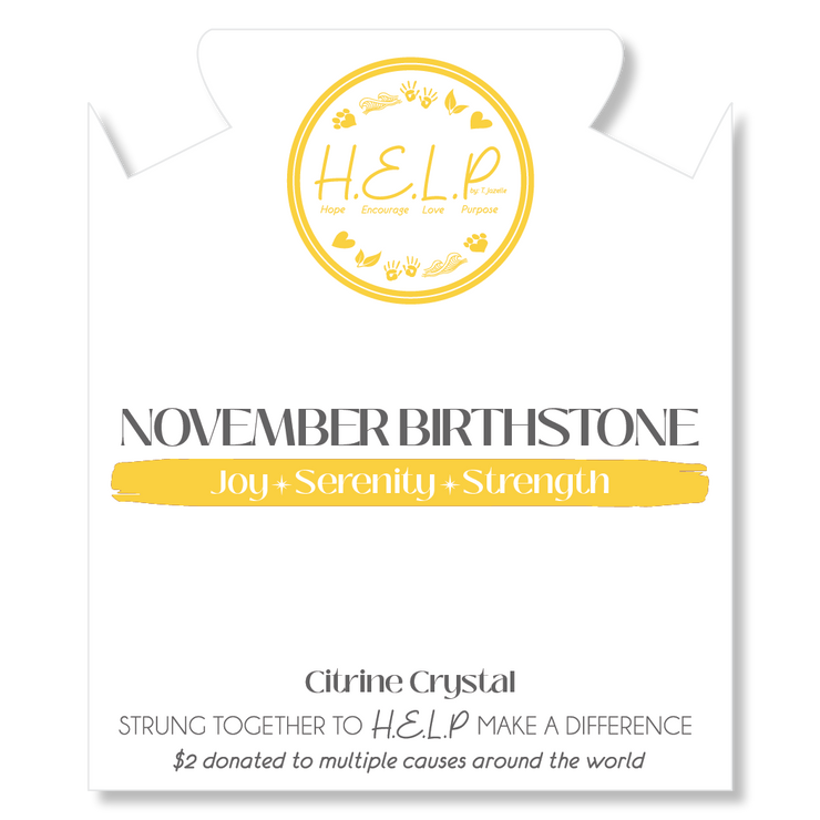 Birthstone Bracelet - November Citrine Charm