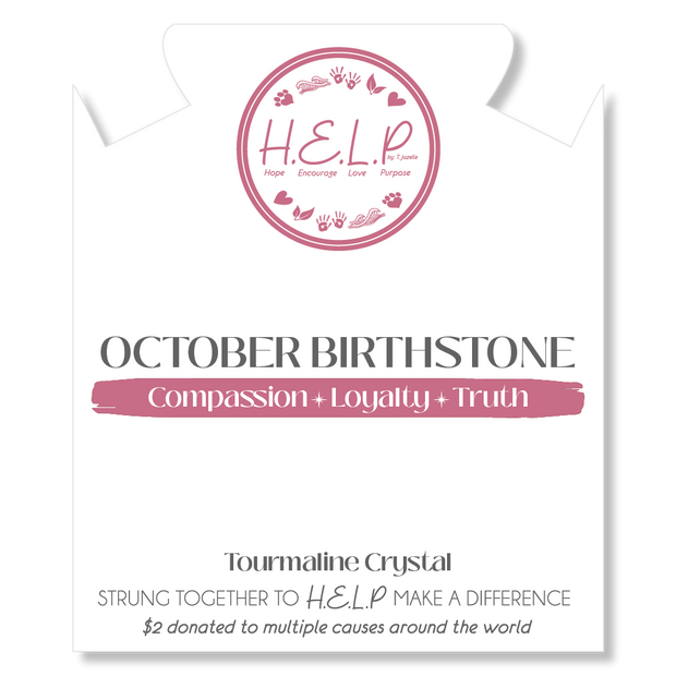Birthstone Bracelet - October Tourmaline Charm