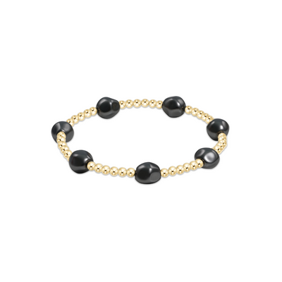 Enewton Admire Gold 3mm Bead Bracelet - Pearl Dark Grey