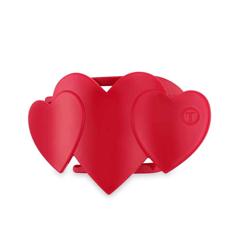 Teleties Flat Heart to Heart Red Hair Clip