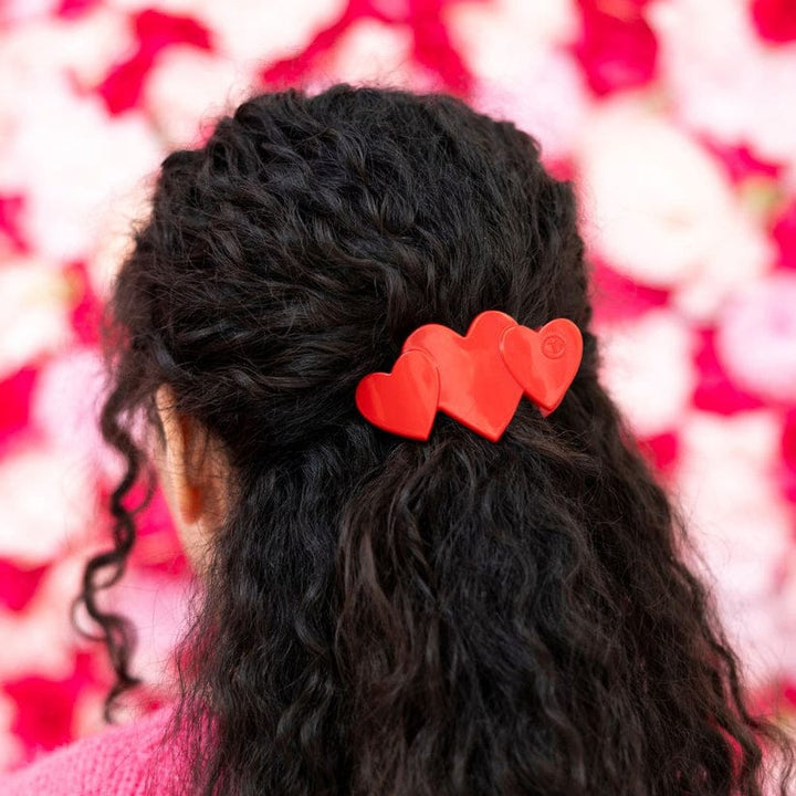 Teleties Flat Heart to Heart Red Hair Clip