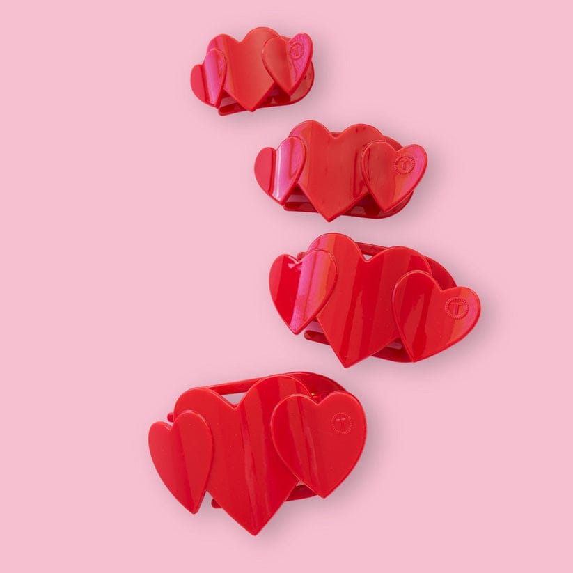 Teleties Flat Heart to Heart Red Hair Clip