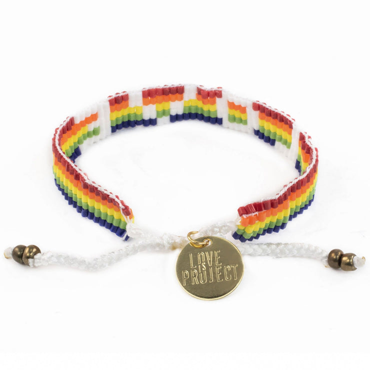 Love Seed Bead Rainbow Bracelet