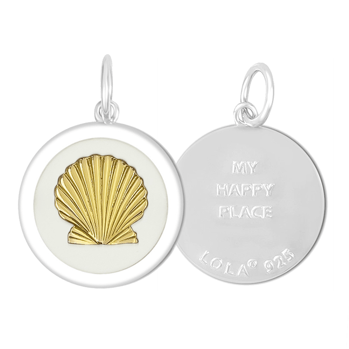Lola Shell Pendant - Black &amp; Gold