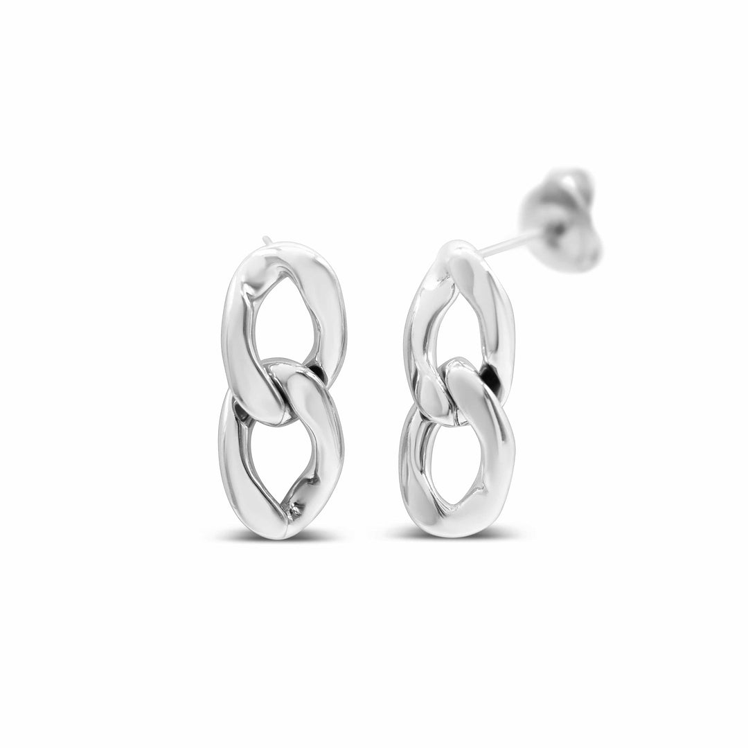 Isla Curb Appeal Waterproof Silver Drop Earrings Isla Curb Appeal Waterproof Silver Link Drop Earrings Earrings