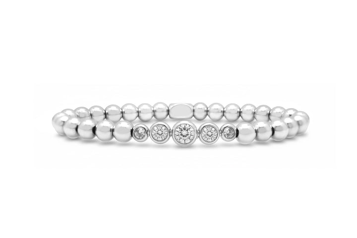 Isla 24/7 Graduated CZ Bezel Waterproof Stretch Bracelet Isla 24/7 Graduated CZ Bezel Waterproof Stretch Bracelet Silver Bracelet