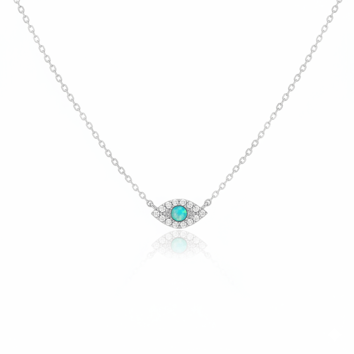 Opal Evil Eye Pendant Necklace