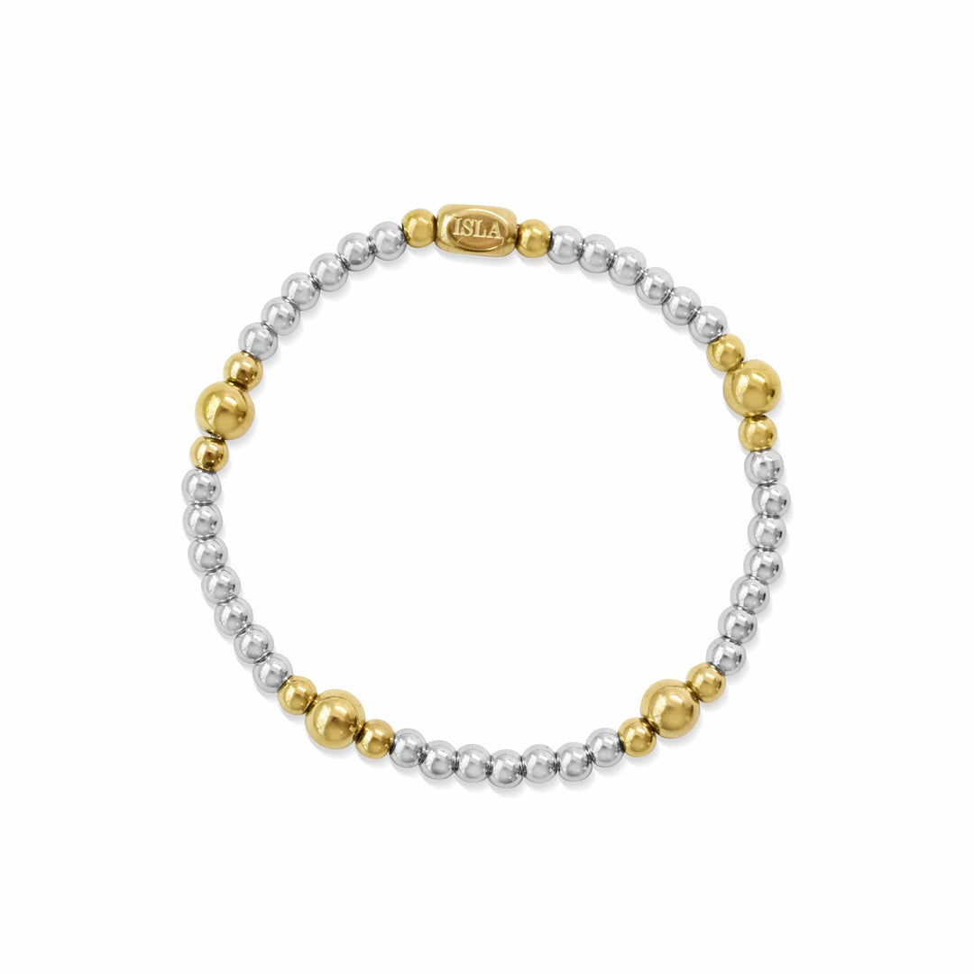 Isla Trio Bubble Mixed Metal Waterproof Bracelet Isla Trio Bubble Waterproof Two-Tone Beaded Bracelet Bracelet