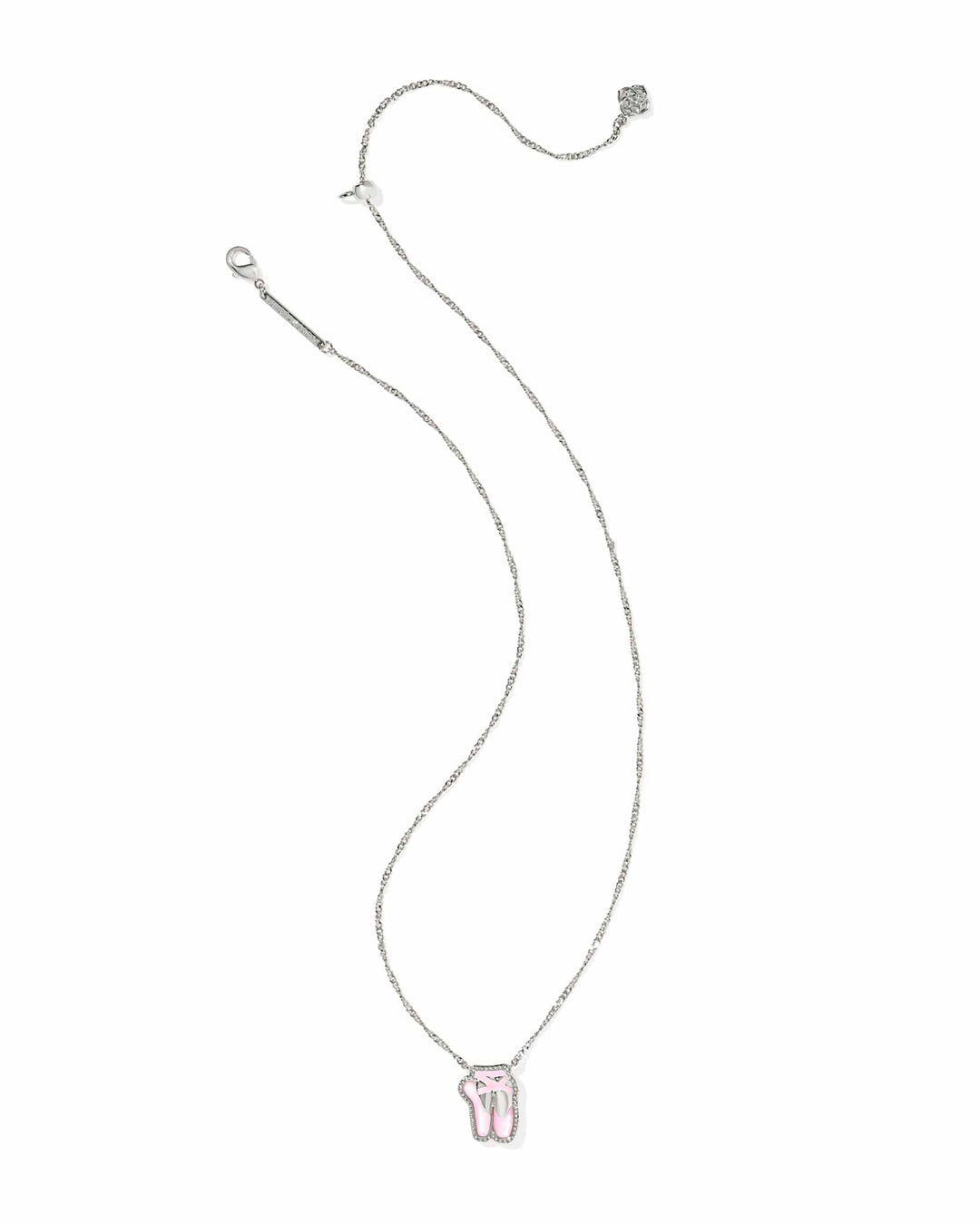 Kendra Scott Ballet Silver Short Pendant Necklace in Blush Mother of Pearl