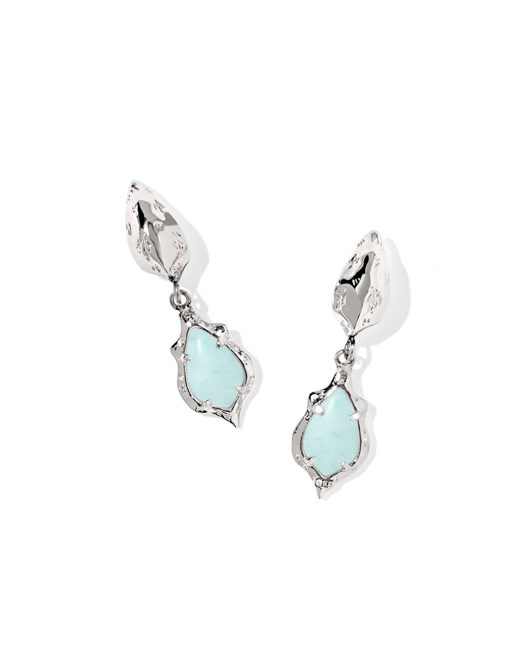 Kendra Scott Adriana Scallop Frame Silver Huggie Earrings in Sea Green Chrysocolla Kendra Scott Adriana Scallop Frame Silver Huggie Earrings in Sea Green Chrysocolla Earrings