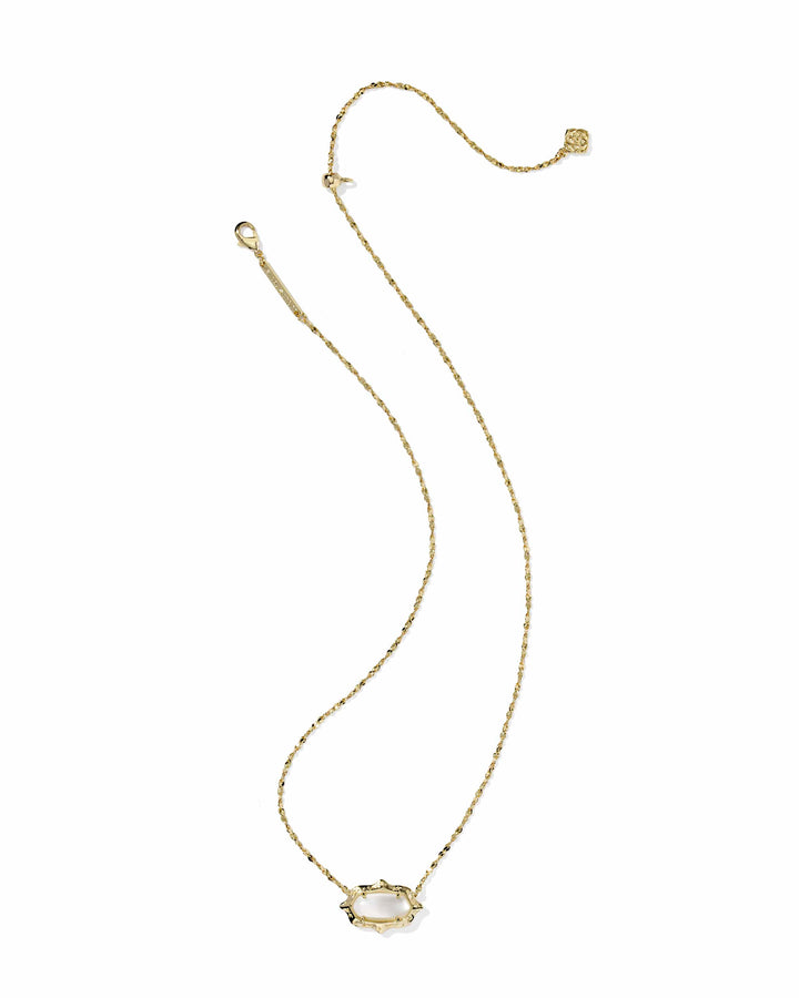 Kendra Scott Elisa Scallop Frame Gold Pendant Necklace in Natural Mother of Pearl