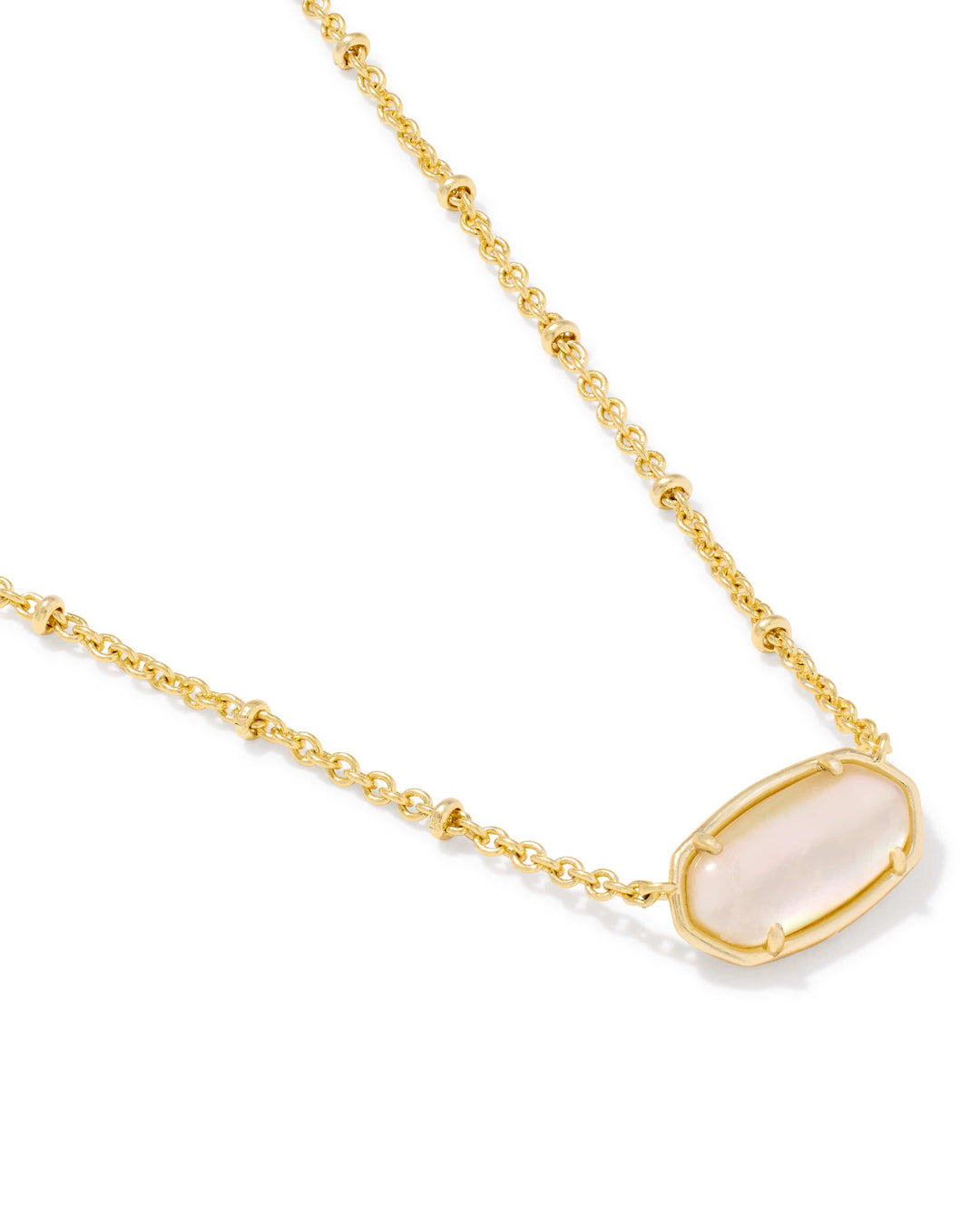 Kendra Scott Tiger Striped Gold Elisa Necklace - Natural Mother of Pearl