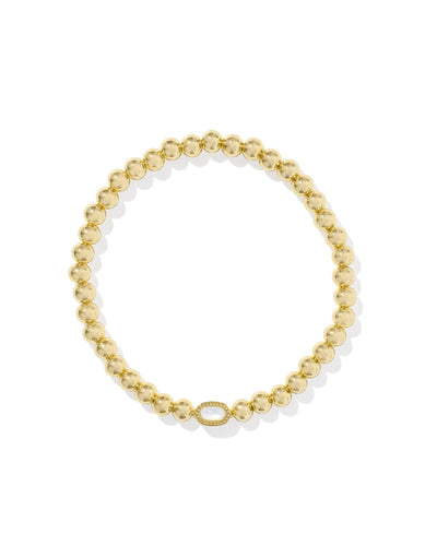 Kendra Scott Mini Elaina Gold Stretch Bracelet in Ivory Mother of Pearl