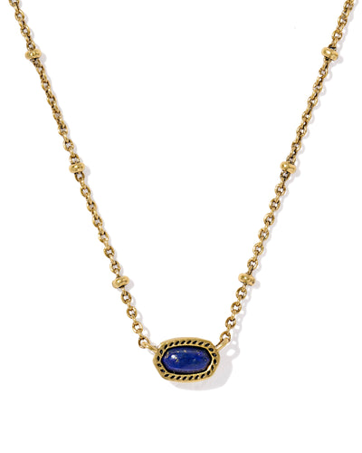 Kendra Scott Mini Elisa Gold Satellite Pendant Necklace in Blue Lapis