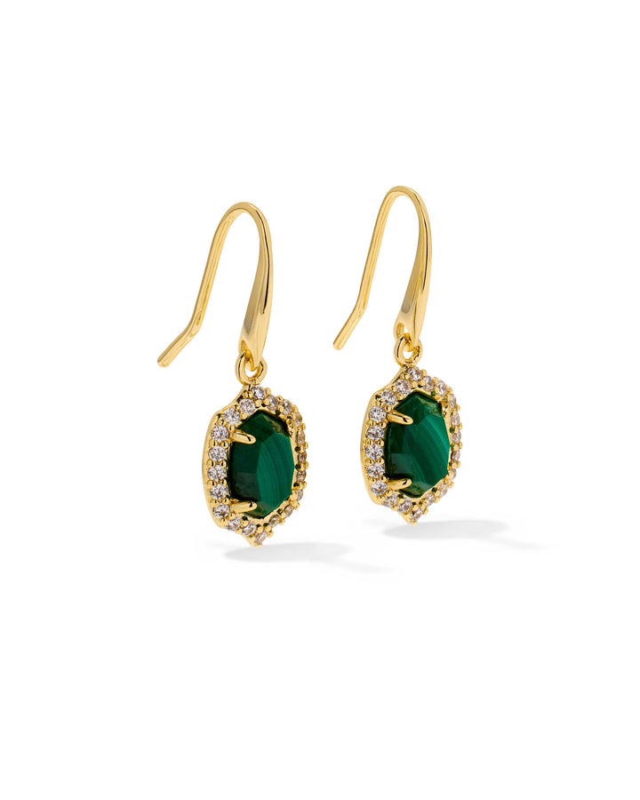 Kendra Scott Daphne Crystal Frame Gold Drop Earrings in Green Malachite Kendra Scott Daphne Crystal Frame Gold Drop Earrings in Green Malachite Earrings