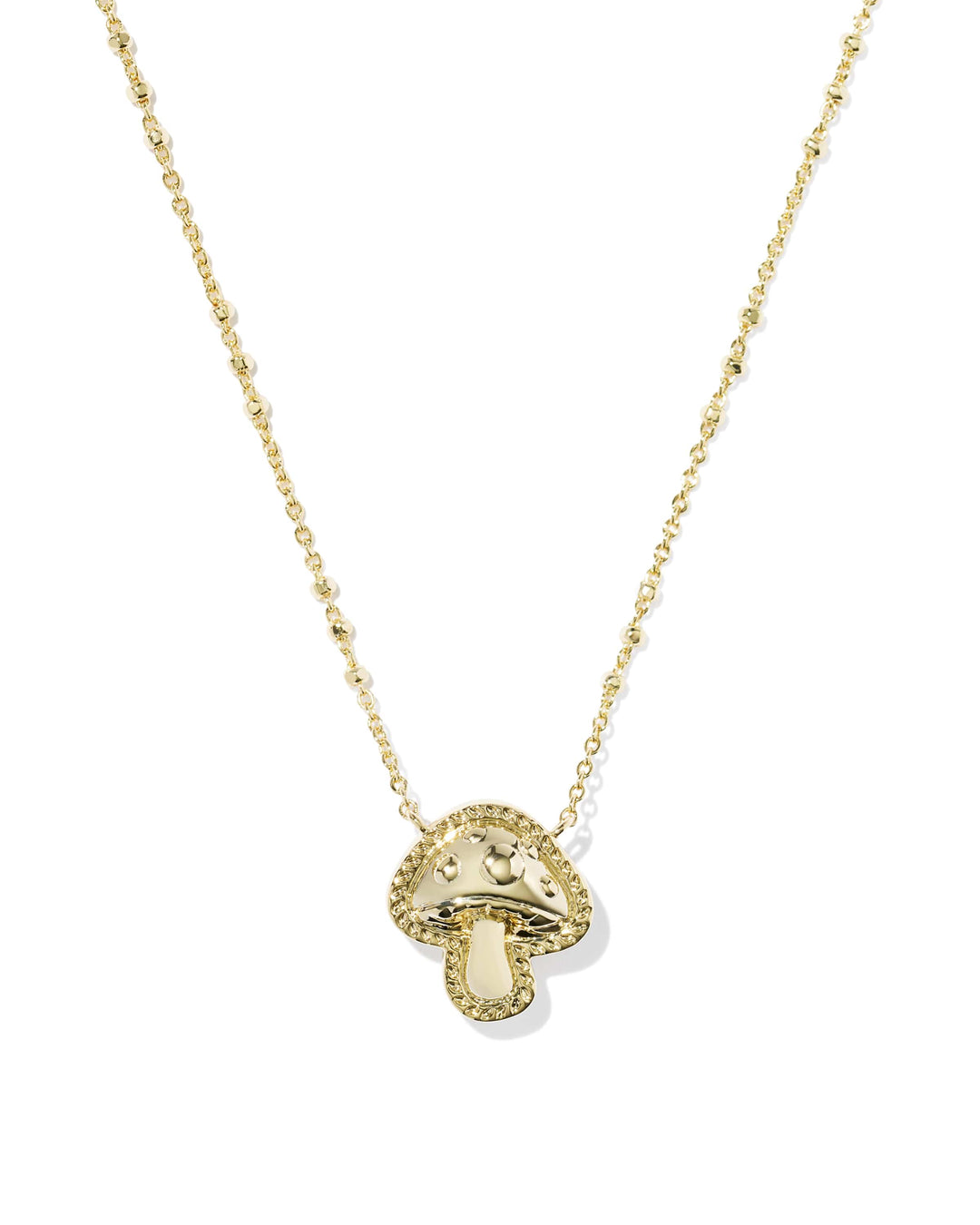 Kendra Scott Mushroom Gold Short Pendant Necklace in Brown Mix Mushroom Necklace | Gold Fall Pendant Necklace Necklaces