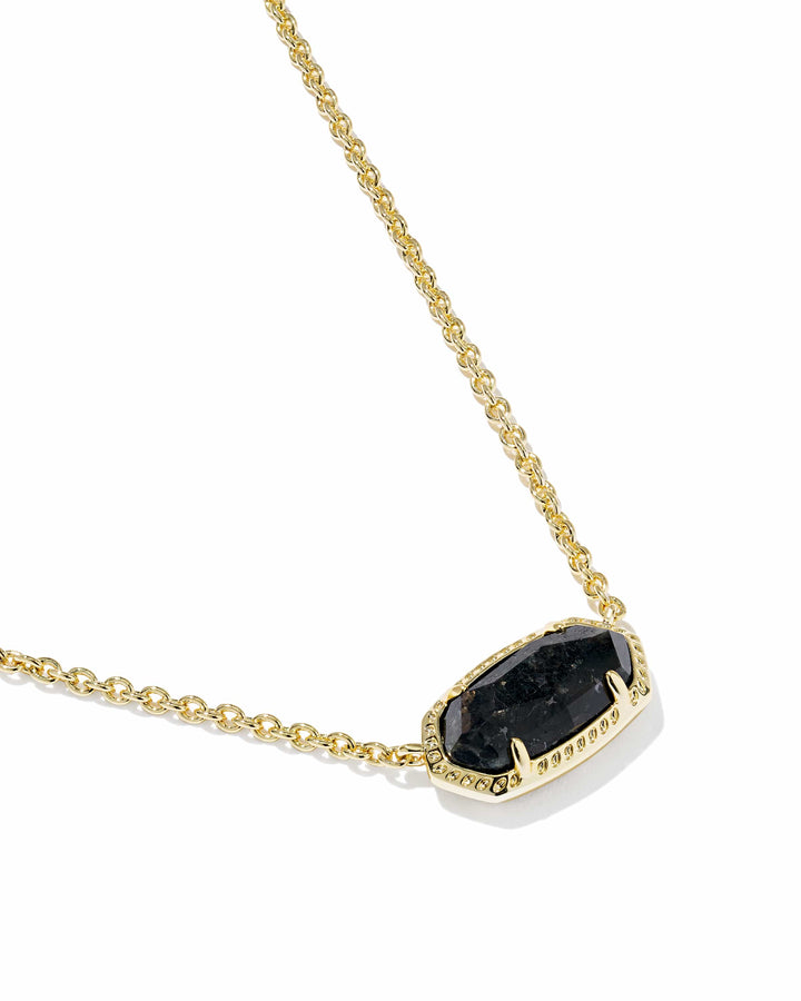 Kendra Scott Elisa Gold Boo Short Pendant Necklace in Black Granite