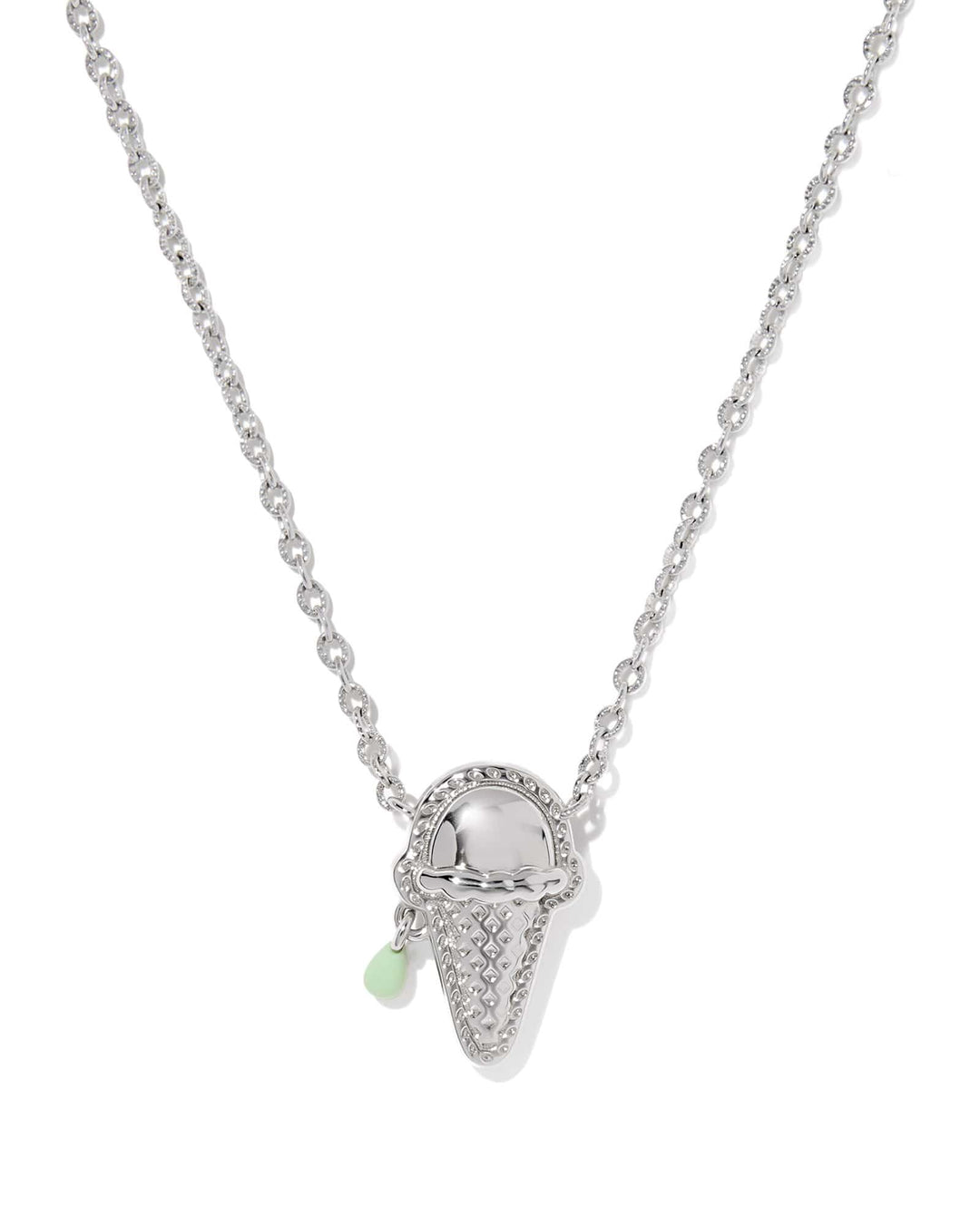 Kendra Scott Ice Cream Silver Pendant Necklace in Mint Mother of Pearl